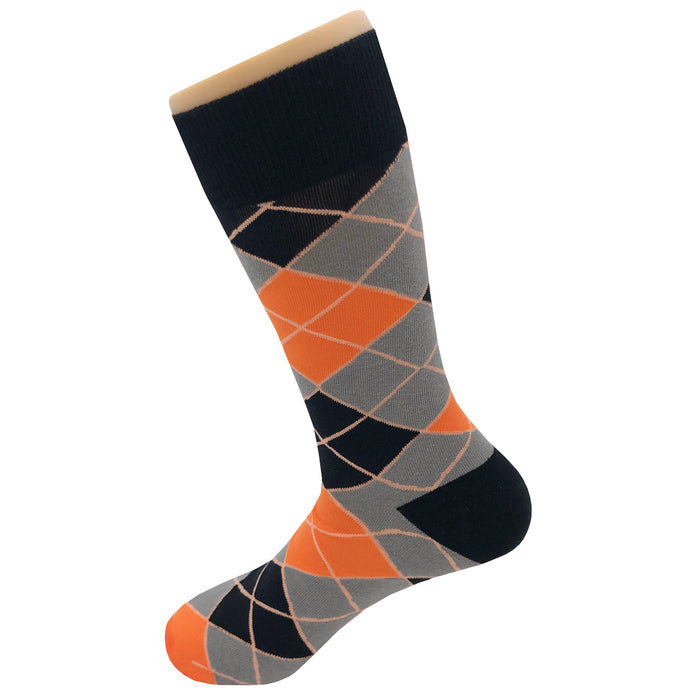 orange argyle dress socks Men's Navy Blue and Orange Argyle Socks TieMart