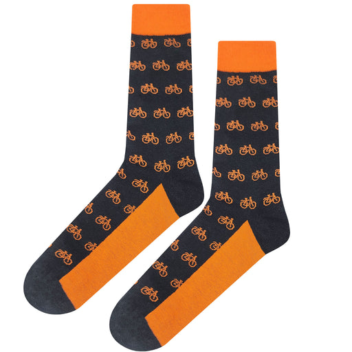 Orange Bicycle Socks - Fun and Crazy Socks at