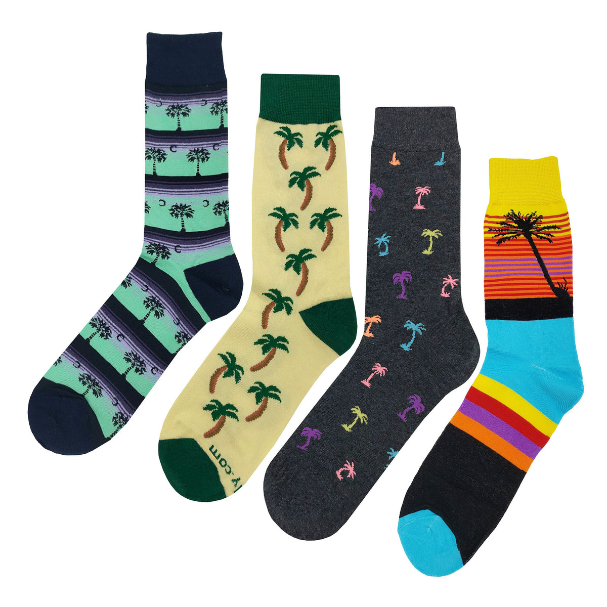 Palm Tree Socks 4 Pack - Fun and Crazy Socks at Sockfly.com