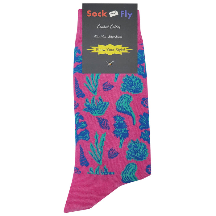 Pink Ocean Floor Socks Sockfly 4