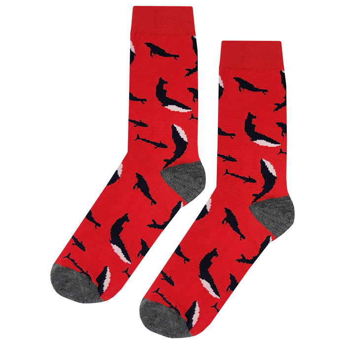Red Killer Whale Socks Sockfly 1