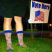 Vote socks at the polling place