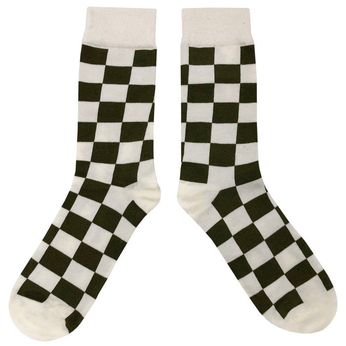 White Green Checker Socks Sockfly 2