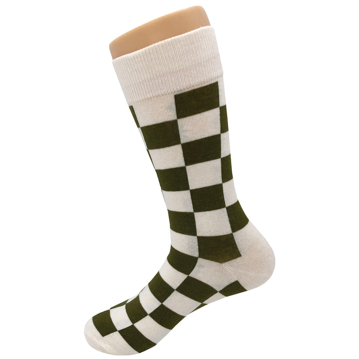 White Green Checker Socks Sockfly 3
